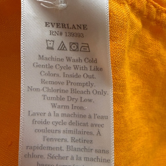 Everlane 100% Linen The Way-Short Shirt Marigold Cropped Boxy M - Picture 4 of 10